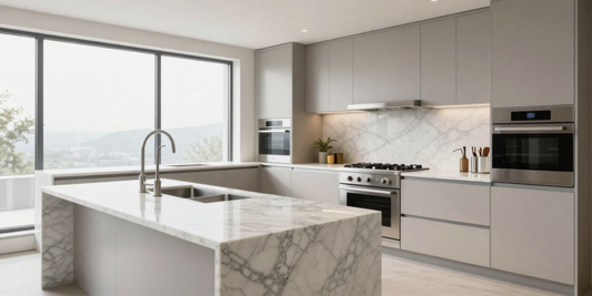 Houston Interior Design Trends Featuring Soft White Marble